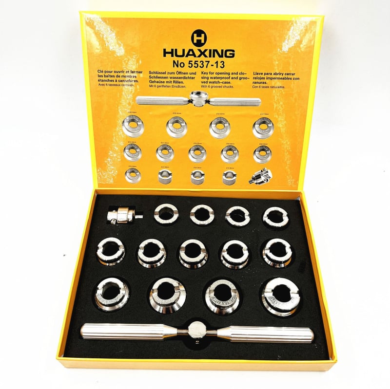 Laikrodžio galinio dangtelio atidarymo įrankis, pilnas modelių rinkinys, dantų raštas, Tudor ir Submariner laikrodžiams