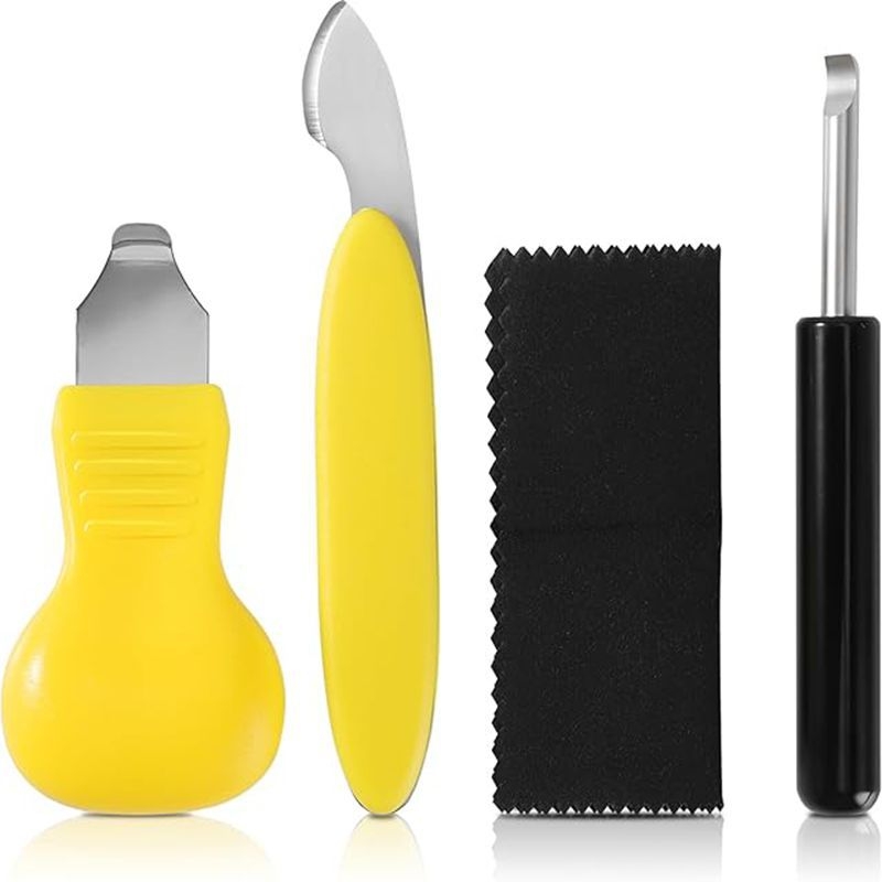 Laikrodžio galinio dangtelio atidarymo įrankių rinkinys, 4 dalys, iš plastiko + anglies plieno, namų laikrodžių remontui ir baterijų keitimui