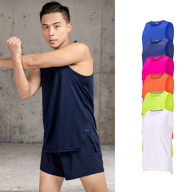 Ανδρικό αθλητικό γιλέκο — πολυεστέρας, γρήγορο στέγνωμα, χωρίς μανίκια, για τρέξιμο, καλοκαίρι