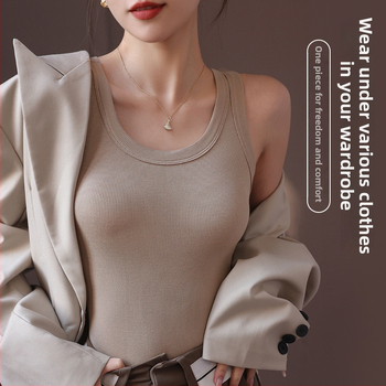 Miyisi modalový top s širokými ramienkami, okrúhlym výstrihom, celoročné nosenie, 90–95% viskózy