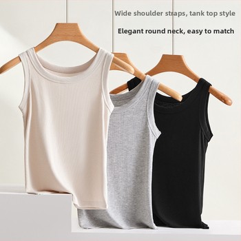 Miyisi modalový top s širokými ramienkami, okrúhlym výstrihom, celoročné nosenie, 90–95% viskózy