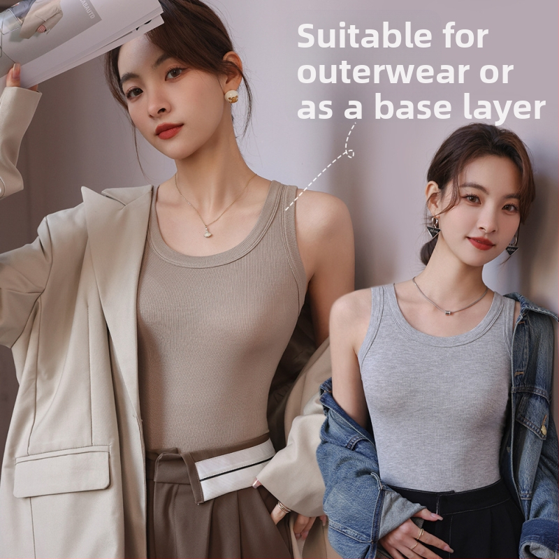 Miyisi modalový top s širokými ramienkami, okrúhlym výstrihom, celoročné nosenie, 90–95% viskózy