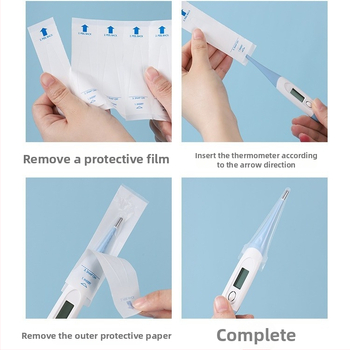 Vienkartinis gyvūnėlių termometro rinkinys su analinės temperatūros gaubteliais, dėžutėje 100 vnt, įskaitant burnos gaubtus