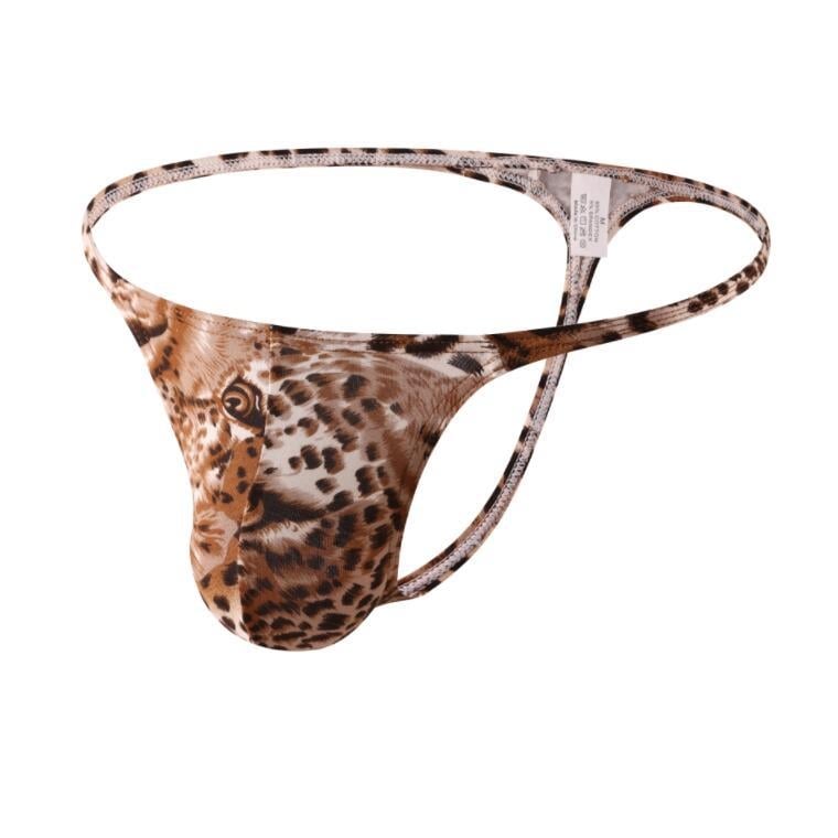 Muške leopard tanga s niskim strukom, prozračne pamuk 95–100%, najlonska podstava u preponama