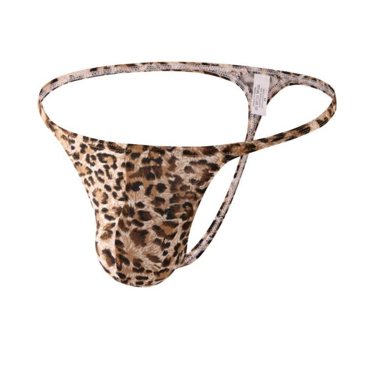 Muške leopard tanga s niskim strukom, prozračne pamuk 95–100%, najlonska podstava u preponama