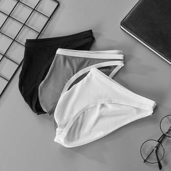 Gtopx Man Muške prozračne rebraste gaćice s U-Convex džepom, Viskozni materijal, niski struk