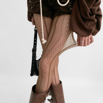 Νάιλον καλσόν με δαντελένιο ζακάρ γεωμετρικό πλέγμα, λεπτές, 80–90% περιεκτικότητα σε νάιλον