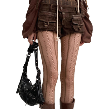 Νάιλον καλσόν με δαντελένιο ζακάρ γεωμετρικό πλέγμα, λεπτές, 80–90% περιεκτικότητα σε νάιλον