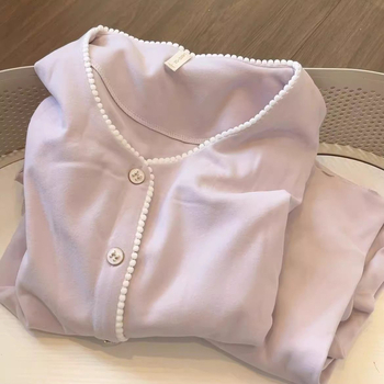 Moterų Derong velūrinis pižamų komplektas su V kaklu, ilgomis rankovėmis, šiltas iš poliesterio 95–100%, namų dėvėjimui