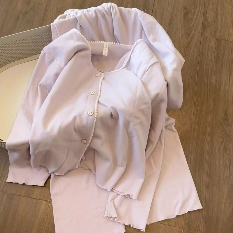 Moterų Derong velūrinis pižamų komplektas su V kaklu, ilgomis rankovėmis, šiltas iš poliesterio 95–100%, namų dėvėjimui