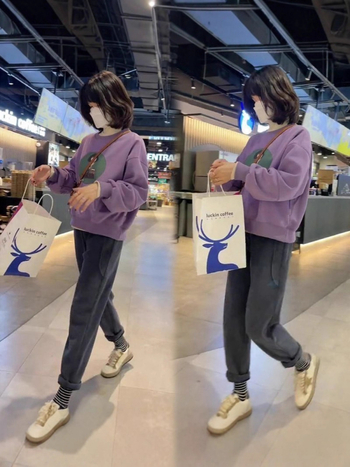 Ženski casual sportski dvodijelni set — uzorak u boji boja, kolagensko šivanje, Zima 2025, tkanina s imitacijom pamuka s velikim ribljim ljuskama, 80–90% poliester
