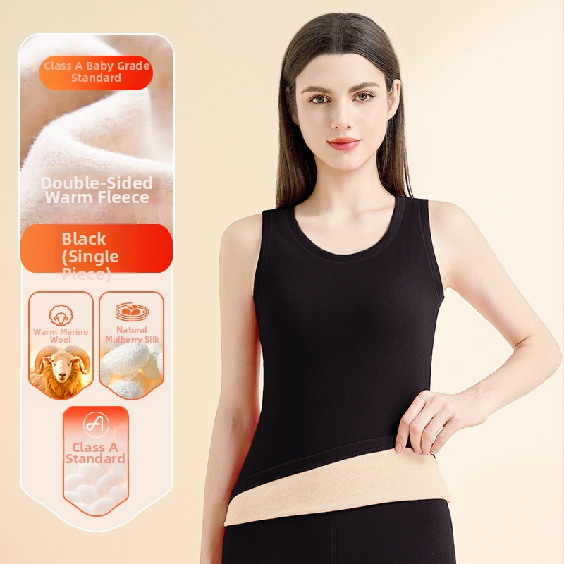 Na skladištu: vuneno-svilena topla termo vesta, unisex, za jesen-zimu, osnovni sloj