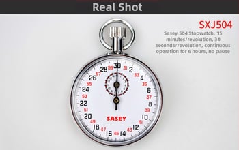 Mechaninis chronometras su nerūdijančio plieno korpusu, atsparus vandeniui, su pauzės funkcija, minimali skalė 0,1, grynoji masė 120 g