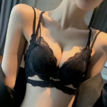 Бюстгальтер за малък бюст с поддържащ ефект, без метална тел, найлонова материя, чашки Rabbit Ear Cup, задно триредово закопчаване, стил 3/4