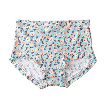 Bezšivne ženske gaćice, antibakterijska pamukasta podstava, prozračne, cvjetni uzorak, lagani ljetni model, srednji pojas, plus veličina, led silk stil