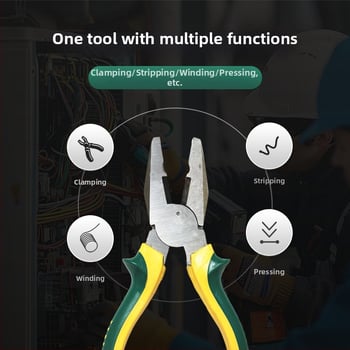 Комплект клещи: заключващи клещи, клещи за тел, диагонални клещи, клещи с дълги носове; обща дължина 200 мм; челюсти от Malle steel; PVC дръжки; капацитет на рязане 4 мм