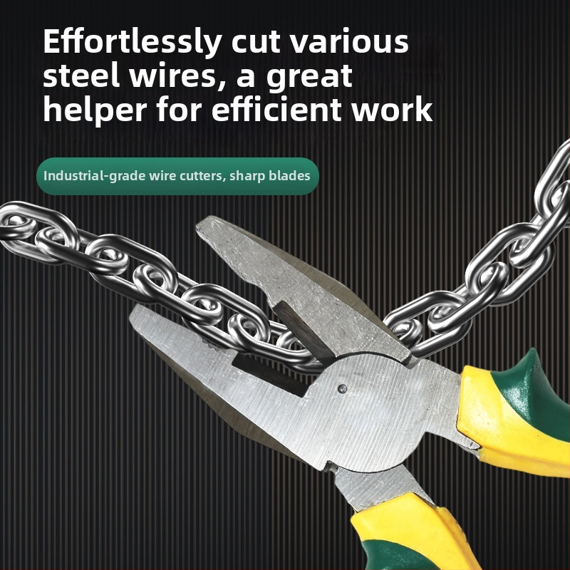 Sada klieští: uzamykateľné kliešte (vise grip), kliešte na drôt, diagonálne kliešte, kliešte s ihlovým nosom; celková dĺžka 200 mm; čeľuste z Malle steel; PVC rukoväte; rezná kapacita 4 mm