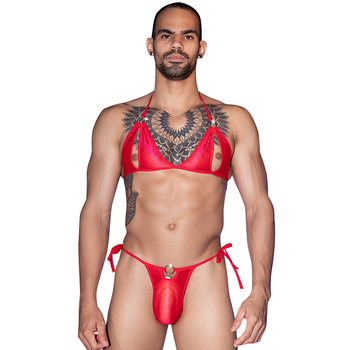 Férfi vékony, lélegző nylon alsónemű U-alakú zsebbel, japán stílusú, alacsony derekú