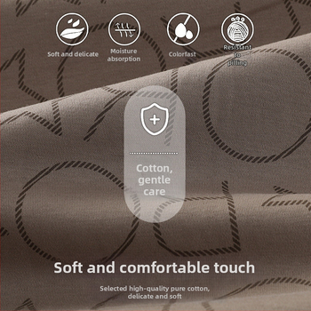 Ανδρικό σετ πιτζάμες από 100% βαμβάκι, αντιβακτηριακό, με μακριά μανίκια και καρντγκάν, οικιακή ενδυμασία, μεσαίου πάχους 201–250 g/m²