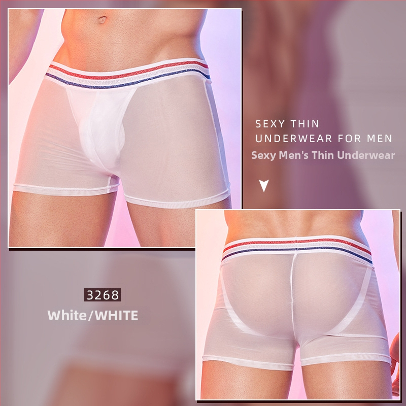 Pánske boxerky s U tvarovaným vreckom, nízky pás, Nylon 4D sieťovina