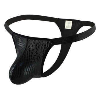 Ανδρικό thong με γυαλιστό μοτίβο κροκοδειλίου, αναπνέον U-pouch, ύφασμα από συνθετικές ίνες, μάρκα Fish Tower