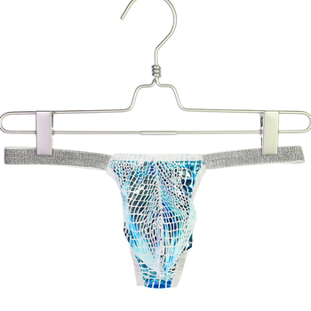 Ανδρικό thong με γυαλιστό μοτίβο κροκοδειλίου, αναπνέον U-pouch, ύφασμα από συνθετικές ίνες, μάρκα Fish Tower