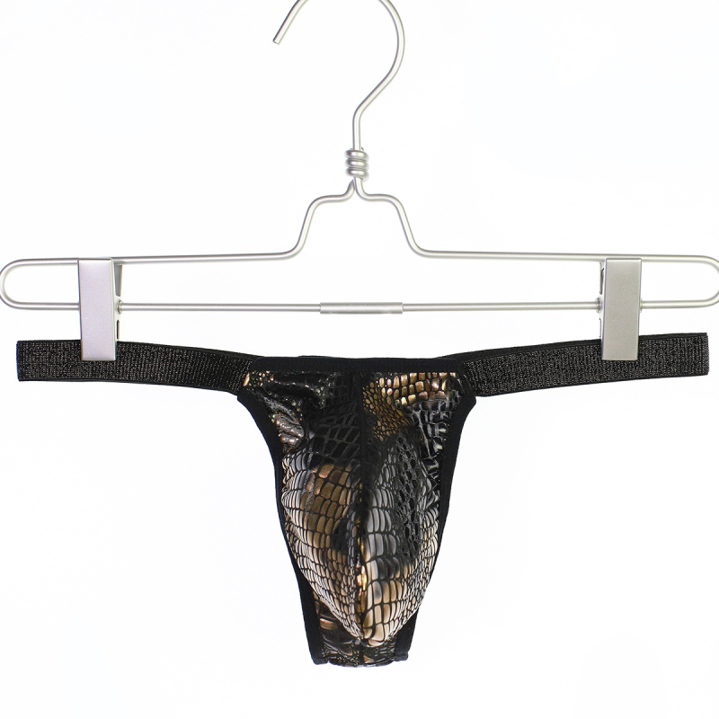 Ανδρικό thong με γυαλιστό μοτίβο κροκοδειλίου, αναπνέον U-pouch, ύφασμα από συνθετικές ίνες, μάρκα Fish Tower
