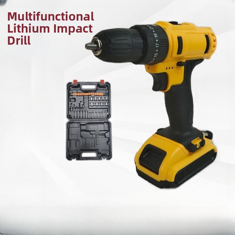 Bezdrôtová vŕtačka s Li-ion batériou, kartáčový motor, viacstupňová rýchlosť, skľučovadlo, perkusná funkcia