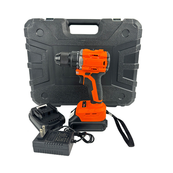 21V vezeték nélküli Li-ion fúrókészlet, brushless motor, pisztolyfogantyú, állítható fordulatszám, 3‑pofás tokmány