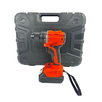 21V vezeték nélküli Li-ion fúrókészlet, brushless motor, pisztolyfogantyú, állítható fordulatszám, 3‑pofás tokmány