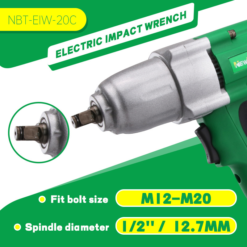 Elektrinis veržliasukis, 260 N sukimo momentas, M12-M20 sriegio diapazonas, 220V AC, nešiojamas