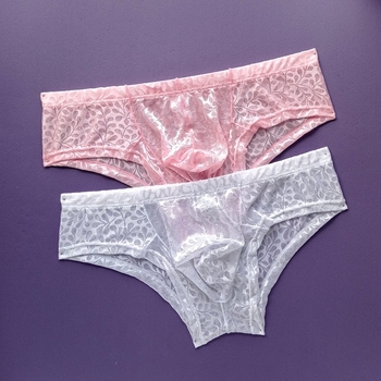 Muške čipkaste gaćice s niskim strukom, U-oblik džep, nylon materijal, brzo sušeće i prozračne