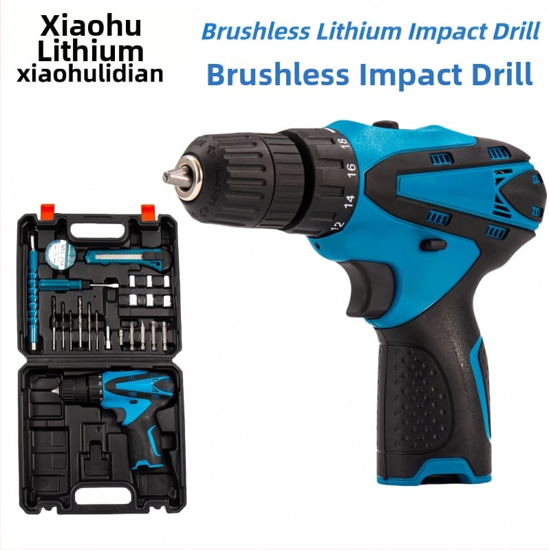 12V belaidė gręžimo ir veržliarakčio rinkinys — daugiakomponentinis rankinis įrankis su Li-ion baterija, sklandus greičio reguliavimas, trijų dantų griebtuvas, priekyje/galia