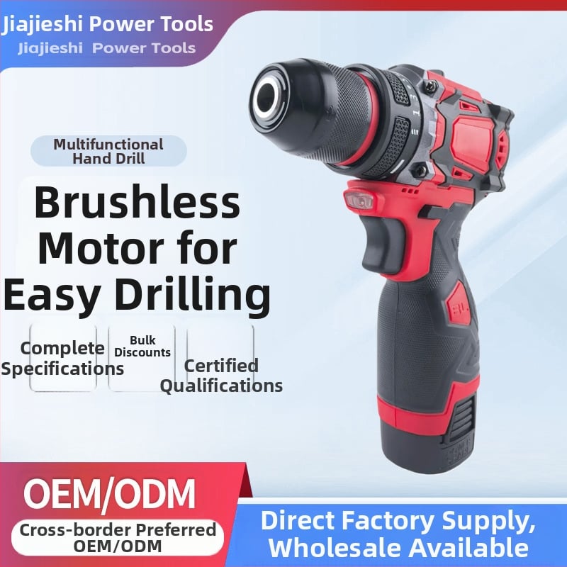 Vezeték nélküli, brushless ütvefúró, Li-ion akkumulátorral 48V DC, pisztolymarkolat, többfokozatú sebesség-szabályozás