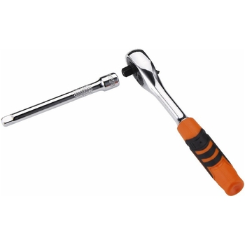 72-зъбен трещотъчен ключ с 11-частов комплект торцеви глави, персонализируем (Хром-ванадий стомана, Магнитен, Взривоустойчив, Метричен формат)