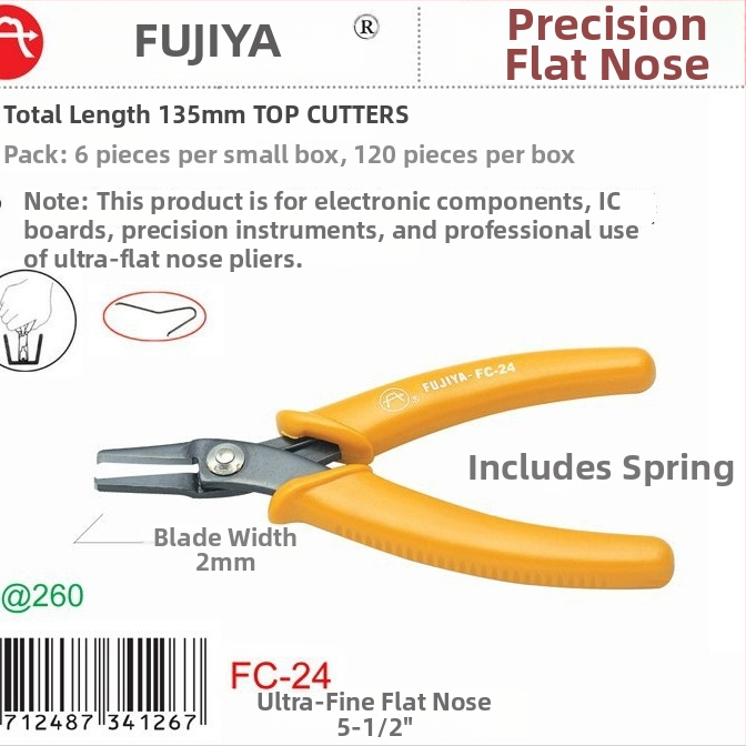 FC-24 ploché kliešte, rezná kapacita 1,0 mm, rez na hornej strane