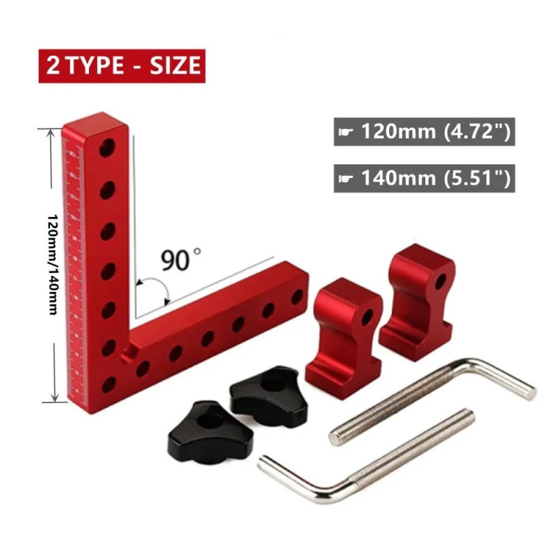 Medienos darbams – 90° kampinis laikiklis panelėms, lydinio plienas, 400 g, 1 rinkinys