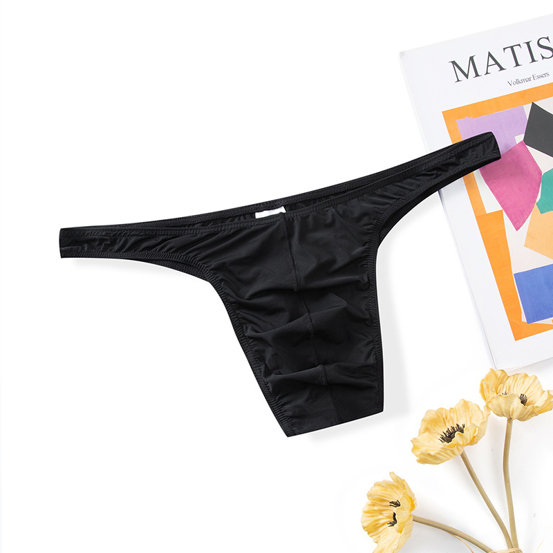 Tangă pentru bărbați din nailon, respirabilă, tricotată, cu buzunar mare în față în formă U și căptușeală din bumbac