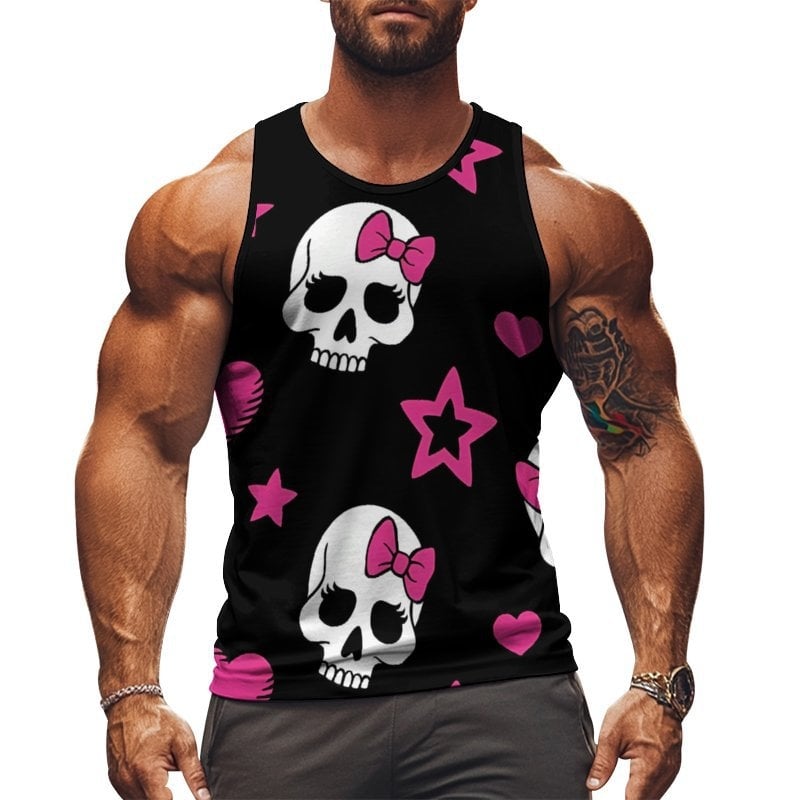 Férfi ujjatlan sportmellény nyomtatott mintával, 95% poliészter, 5% elasztán, karcsú fazon, nyár 2025