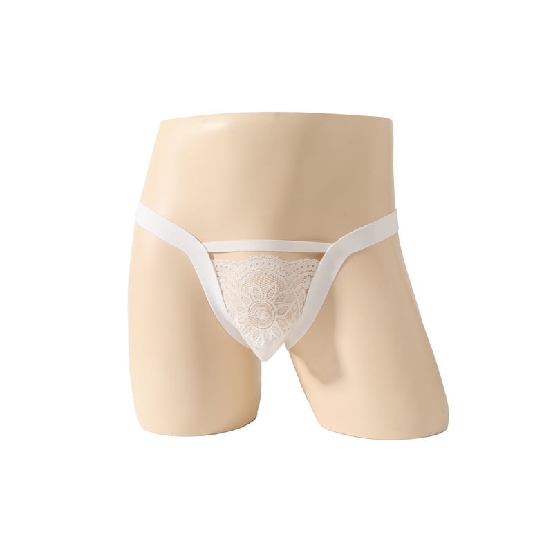 Ανδρικό σέξι εσώρουχο με δαντέλα και ελαστικά ιμάντια — πολυεστερικό ύφασμα, περιεκτικότητα 90–95% πολυεστέρα, μάρκα Izido, κυκλοφορία άνοιξη 2025, συσκευασία: σακούλα