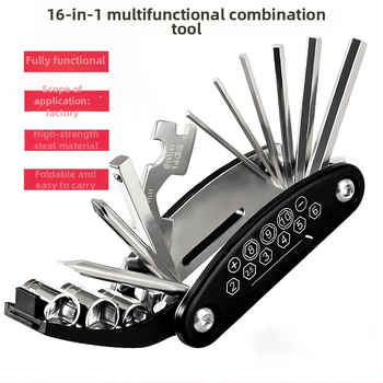 Set alata za popravak bicikla – sklopivi, višenamjenski, alati za popravak guma, set ključeva, marka QY