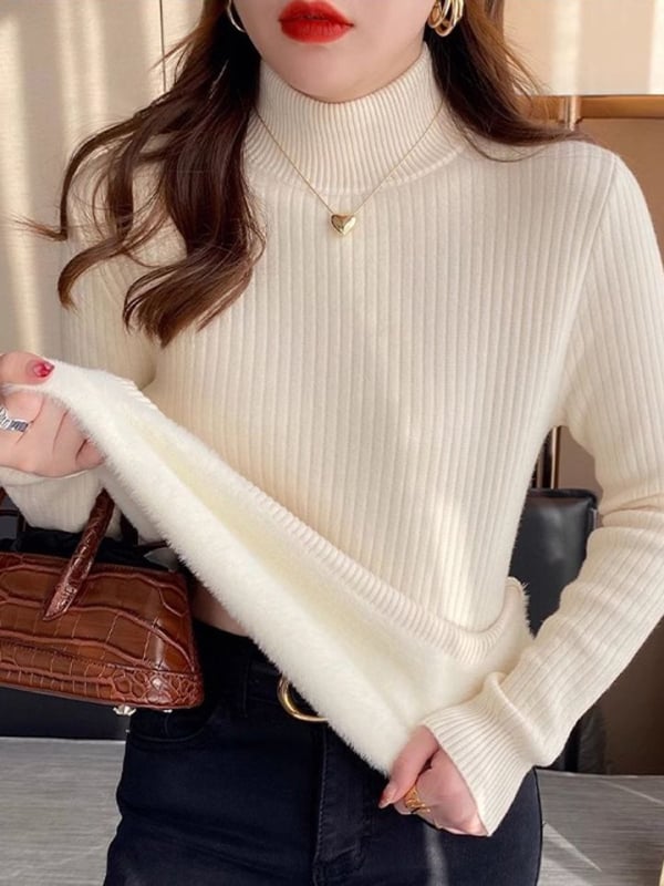 Pulover de damă cu căptușeală de fleece, din bumbac și PU, mâneci raglan, guler rotund, grosime medie