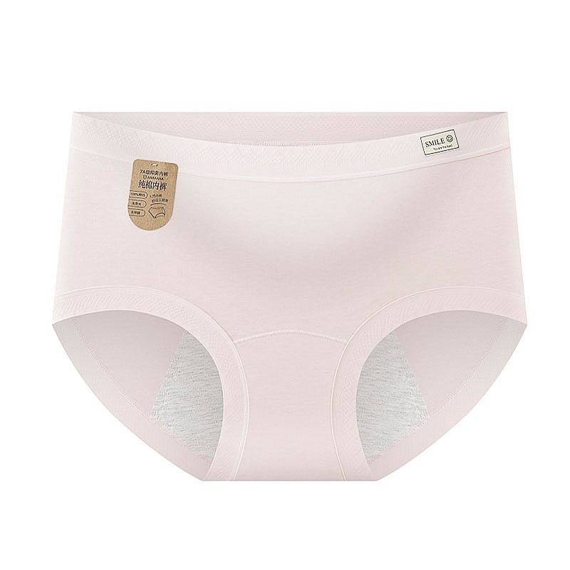 Памучни дамски менструални долнища, антибактериална зона в чатната област, защита от протичане, средна талия, основна тъкан 95% памук, вложка 95% памук.