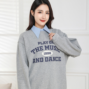 Moteriška dekoratyvinė dirbtinė apykaklė marškinėliams — medvilnė, dryžuotas raštas, rudens-žiemos stilus