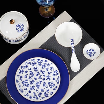 Portselanist hotellilaua serveerimiskomplekt, kolmekomponentne komplekt, hiina stiil, logoga kohandatav, kinkekarp