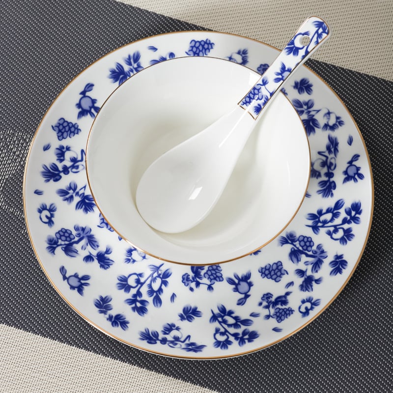 Portselanist hotellilaua serveerimiskomplekt, kolmekomponentne komplekt, hiina stiil, logoga kohandatav, kinkekarp