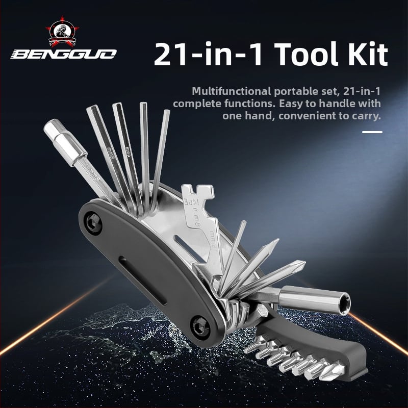 Bunguo 21-u-1 sklopivi komplet alata za popravak bicikla s rezačem lanca Bg-9890