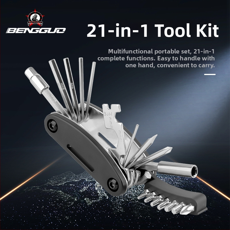 Bunguo 21-u-1 sklopivi komplet alata za popravak bicikla s rezačem lanca Bg-9890