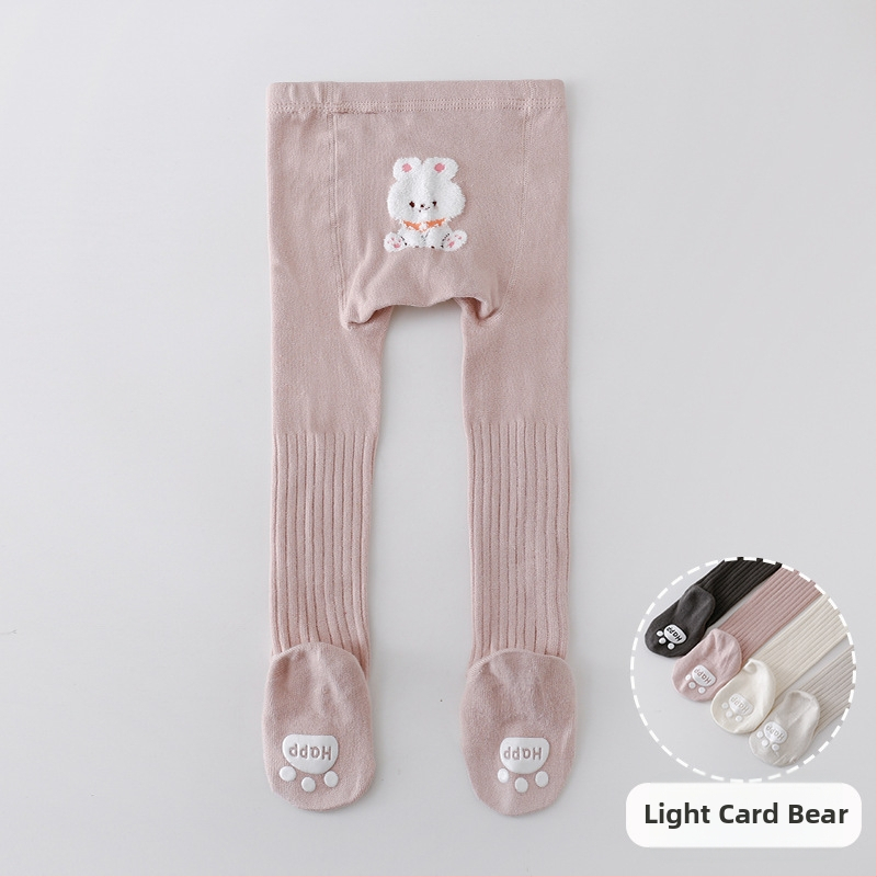 Baba/újszülött unisex pamut leggings állatmintával, csúszásgátló, magas derekú, 76,6% pamut