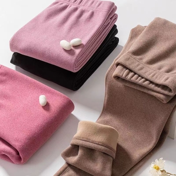 Női fleece-béléssel ellátott termo nadrág, testformázó, középmagas derekú, extrán vastag anyag, velúr bélés